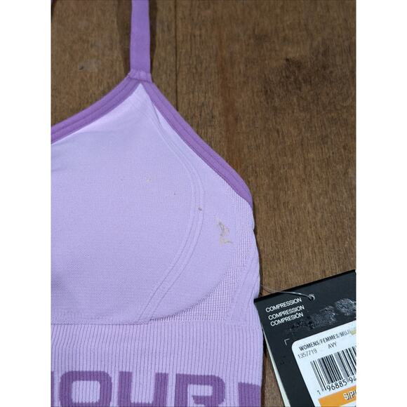 Under Armour Women’s Seamless Low Long Sports Bra Purple Size Small Brand New - Picture 2 of 5